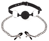 Silicone Ball Gag w/ Clamps