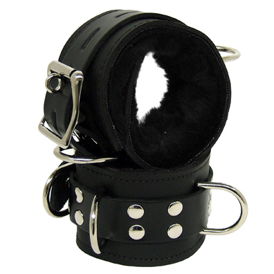 Fur-lined Leather Ankle Cuffs