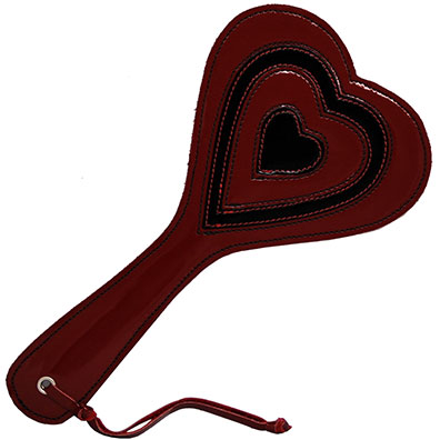 Red Patent Heart Paddle