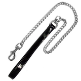 Chain Leash w/ Leather Handle