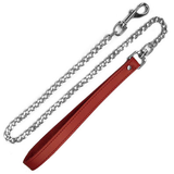 Chain Leash w/ Leather Handle