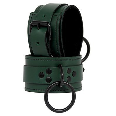 Green Leather Wrist Cuffs